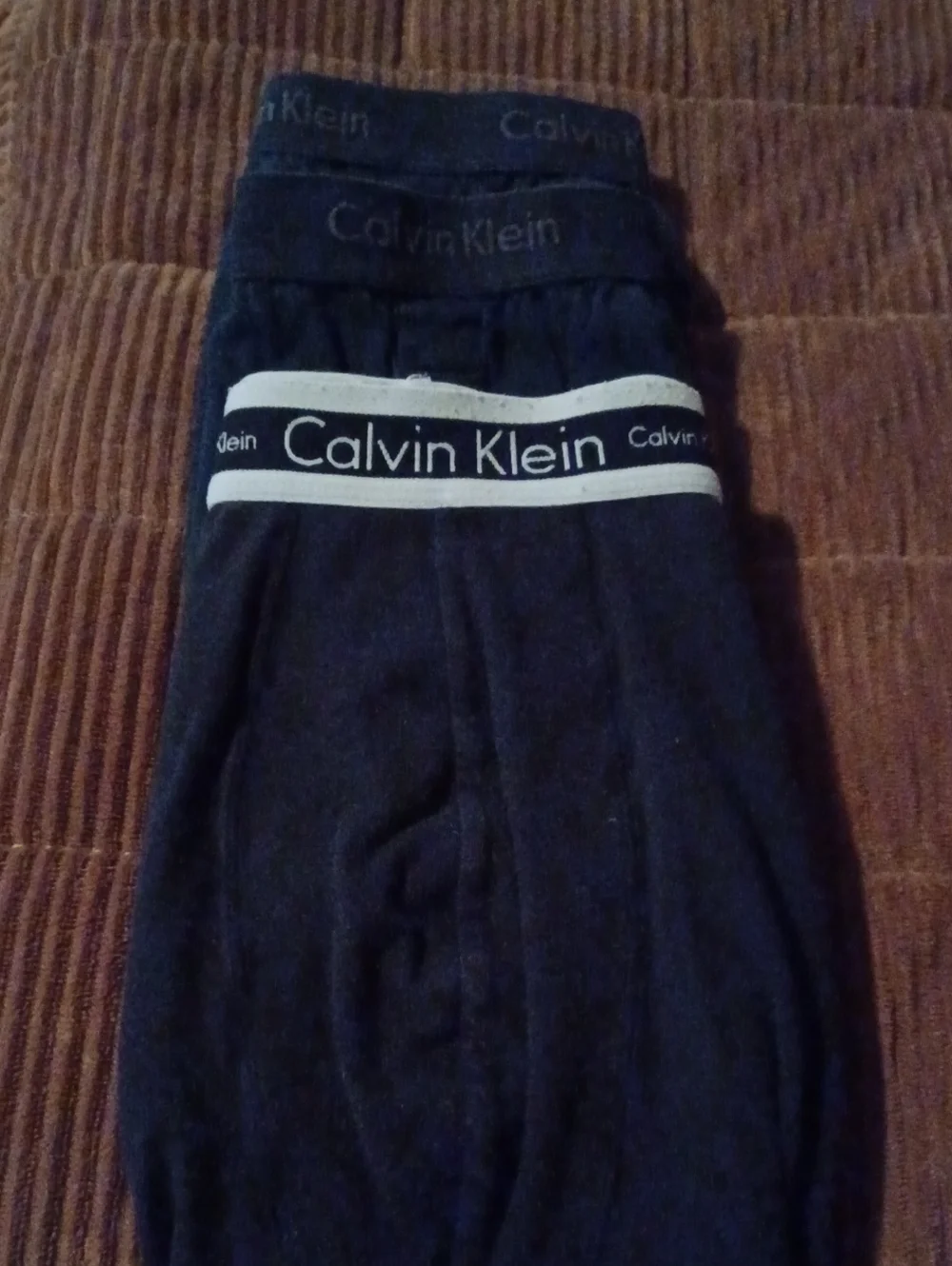 Calvin Klein Dark Blue Boxer Briefs with White Logo Waistband - 3